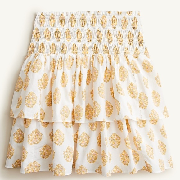 NWT J. Crew Smocked Waist Cotton Mini Skirt - Picture 5 of 9